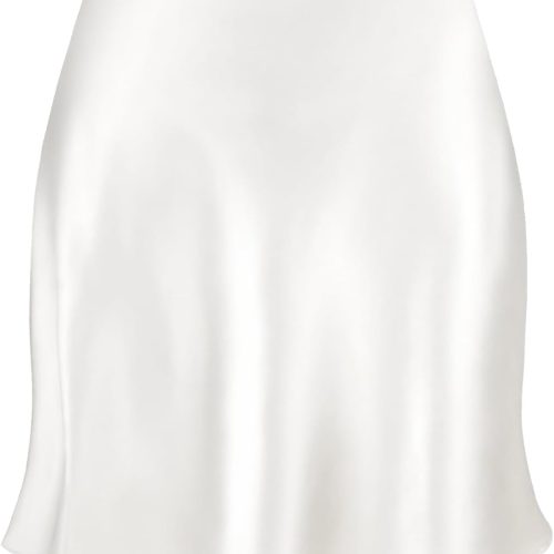 Women's Satin Mini Skirt Silk Elastic High Waisted Summer White Short Skirts for Women