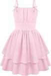 Girls Summer Spaghetti Strap Dress Teen Easter Formal Dance Cami Sundress Smocked Back Dresses 7-14 Years