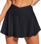 V Cross Swim Skirt High Waist Tummy Control Beach Vacation Essentials Bathing Suit Swimsuit Tankini Bikini Bottoms