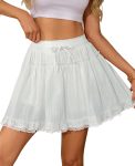 Flowy Shorts for Women Lace Tiered Ruffle Mini Skirt Casual Boho High Waisted Skorts Tennis G Outfits