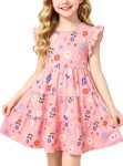 Girls' Casual Dress,Soft Cotton Kids Short Sleeve,Breathable A-Line Teen Sundress Size 2T 3T 4T 5 6 7 8 9 10 12 13