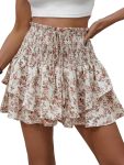 Floral Skorts for Woman Ruffle Mini Skirt with Shorts Underneath Causal Summer Boho Outfits