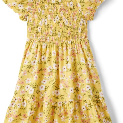 girls Floral Smocked Babydoll Dress
