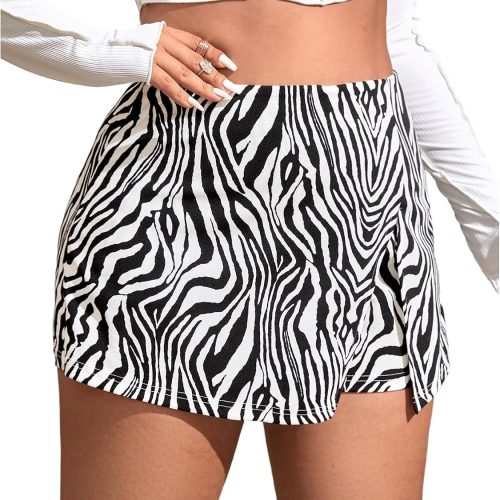 Women's Plus Size Plaid Checkered Skorts Elastic Waist Wrap Asymmetrical Skirt Shorts
