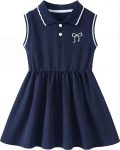 Girls Summer Dress Little Girl Clothes Sporty Polo Dresses Toddler Kids Causal Sleeveless Outfits 4-12Y